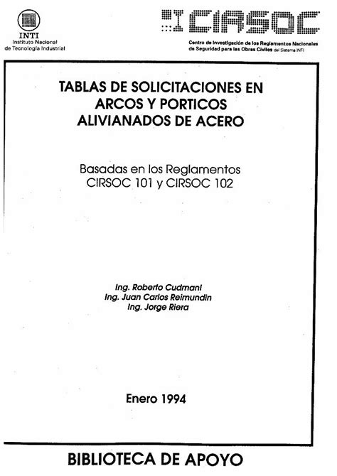 Pdf Tablas Arcos Y Pórticos Alivianados De Acero Cirsoc 101 Y 102 Dokumentips