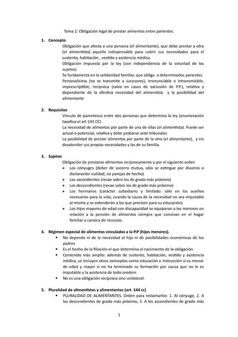 Tema 2 Apuntes Tema 2 Derecho Relaciones Familiares Y De Los Menores