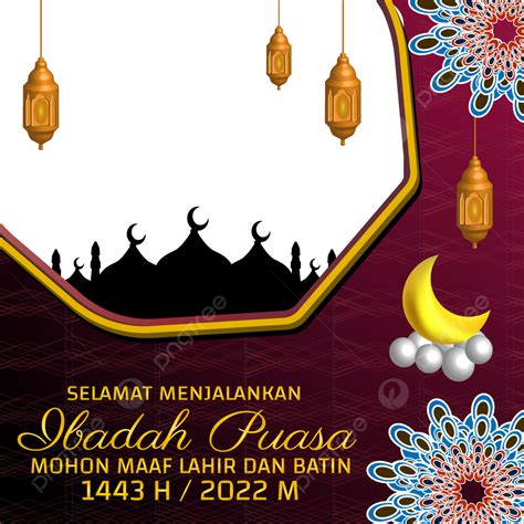 Ramadan Month Vector PNG Images Twibbon Happy Fasting Month Of Ramadan