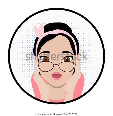 Oh Cartoon Friendly Brunette Woman Wearing Stock Vector Royalty Free 1953297595 Shutterstock