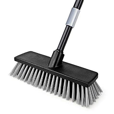 Landhope Hard Bristle Deck Broom Adjustable Long Handled Scrub Brush