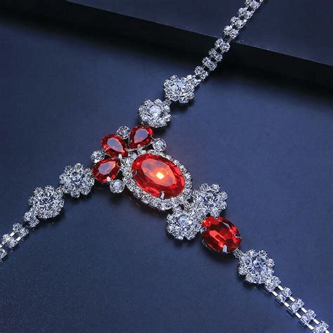 Chain Exotic Lingerie Rhinestone Body Red Crystal Thong Panties Jewelry