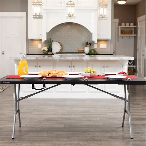 Mesa Plegable Rectangular 183m Negra Tipo Portafolio Lifetime