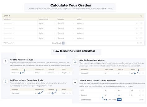 grade calulator template  excel templates