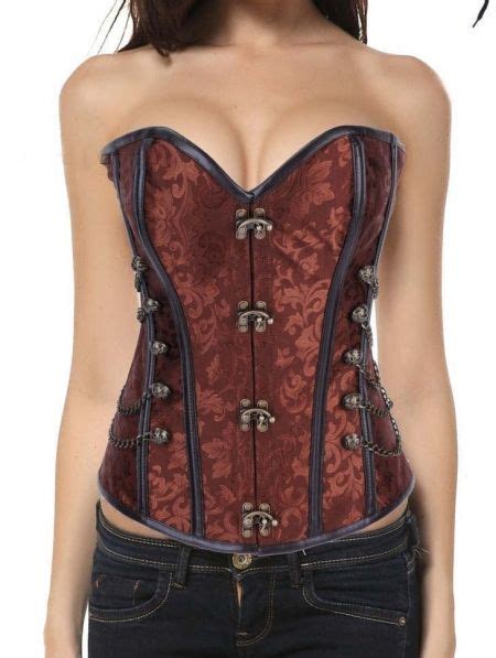 Brown Pattern Overbust Fashion Steampunk Corset Steampunk Corset