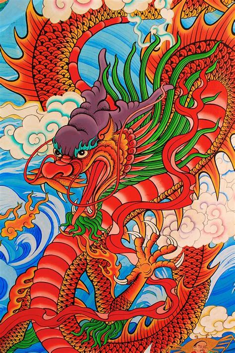 Red Chinese Dragon by Natcha Arunchay