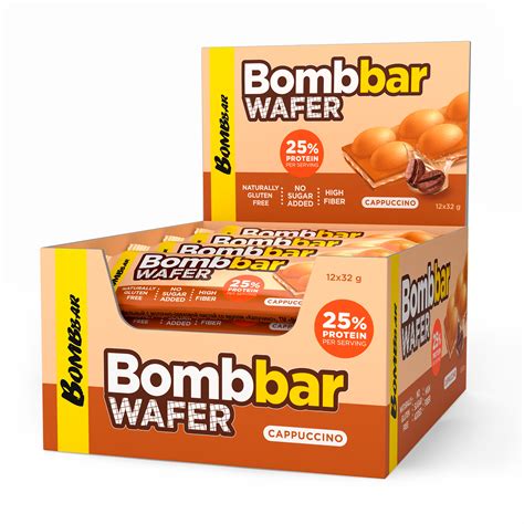High Fiber And Gluten Free Protein Wafer 32g Pack Of 12 Bombbar