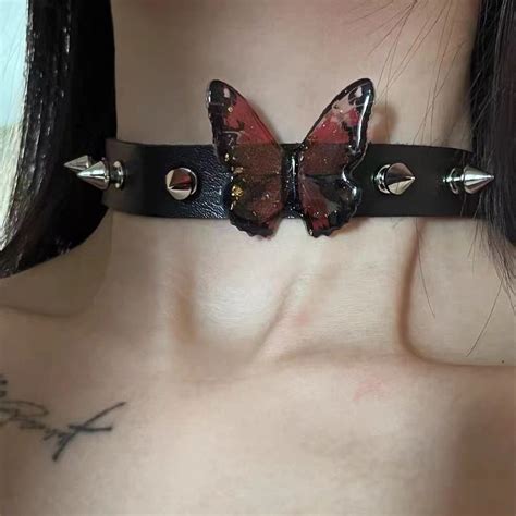 Galaxy Night Market Y2K INS Butterfly Hot Girl Collar Retro Millennium Punk Necklace Rock