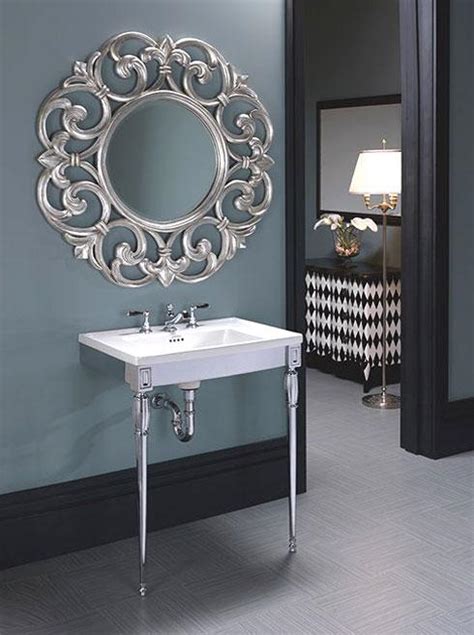 Wash Basin In Chrome Finish And Elaborate Mirror Design Gharexpert