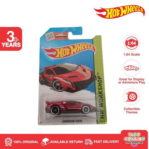 Hot Wheels HW Workshop Lamborghini Veneno Red Toyzstatioon Shopee