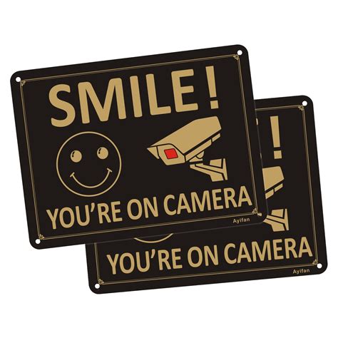 Buy Ayifan 2Pack Smile You Re On Camera Sign Sticker For Car Video