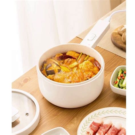 Olayks Multi Function Mini Electric Cooker Hot Pot Noodle Pot Electric Rice Cooker Soup Pot 1 5L