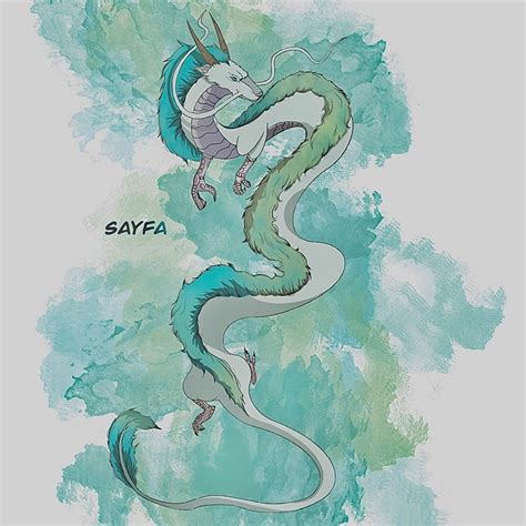 Иллюстрация Дракон Хаку в стиле 2d | Illustrators.ru