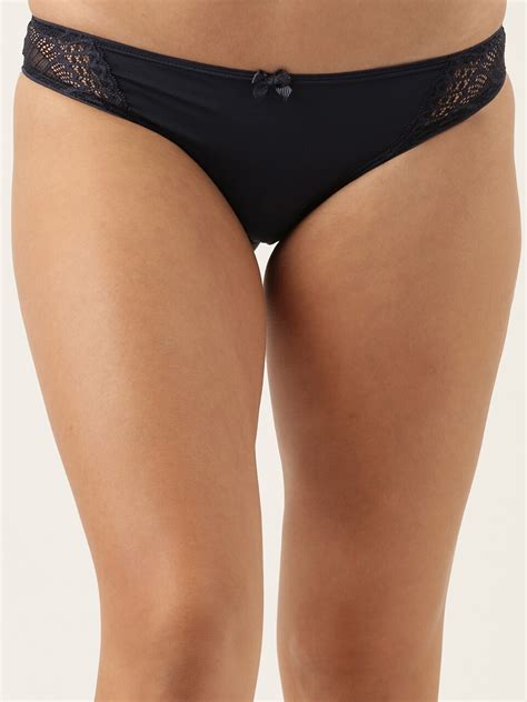 Buy Enamor Women Navy Blue Self Design Bikini Briefs Briefs For Women Myntra