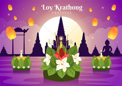 loy krathong festival illustration illustration imagepicture