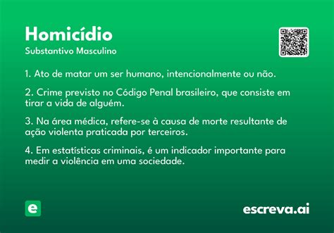 Homicídio O Que Significa - Homicídio - Significado e Sinônimo - escreva.ai