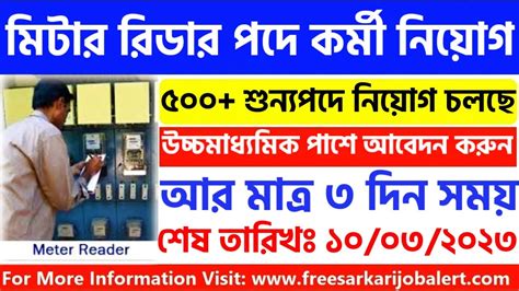 Meter Reader Recruitment 2023 Meter Reader Job Vacancy 2023 Meter