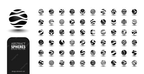 premium vector  spheres logo set geometric shapes collection vector