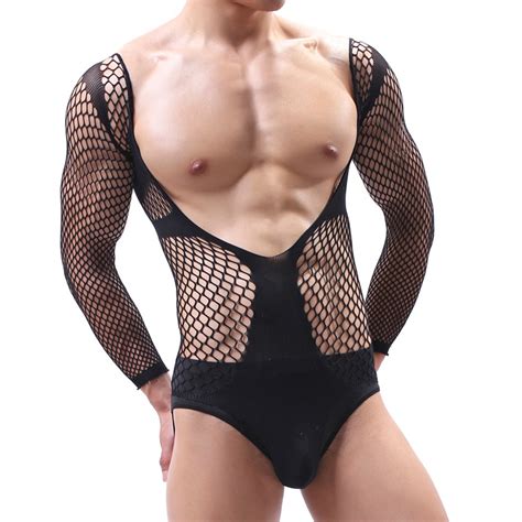 Jual Men Exotic Pajamas Sexy Men Underwear Jumpsuit One Piece Hot Man Sleepwear Sissy Lingerie