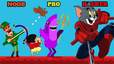 NOOB Vs PRO Vs HACKER In Bowmaster With Tom And Jerry DigiOn