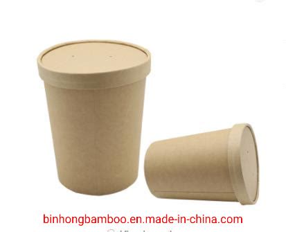 Disposable Take Away Paper Hot Soup Bowl Container With Lid Food Container And Paper Cutlery Price
