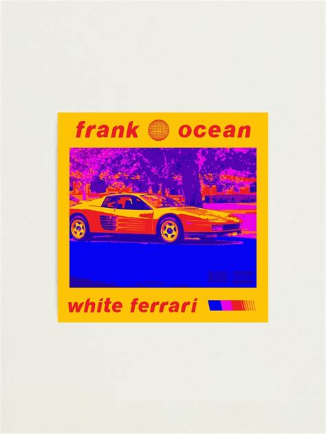 "Frank Ocean White Ferrari Cover Art" Photographic Print by Mickeli ...