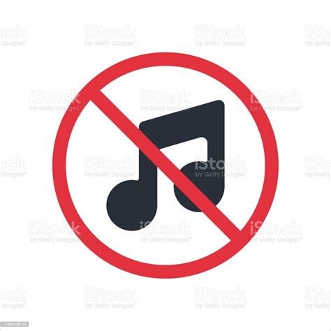 Sound Ban Icon Music Is Prohibited Stop Music Icon Vector Illustration ...