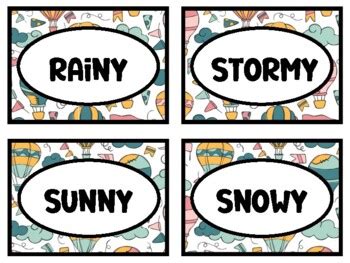 Hot Air Balloons Classroom Calendar Set By Swati Sharma Tpt