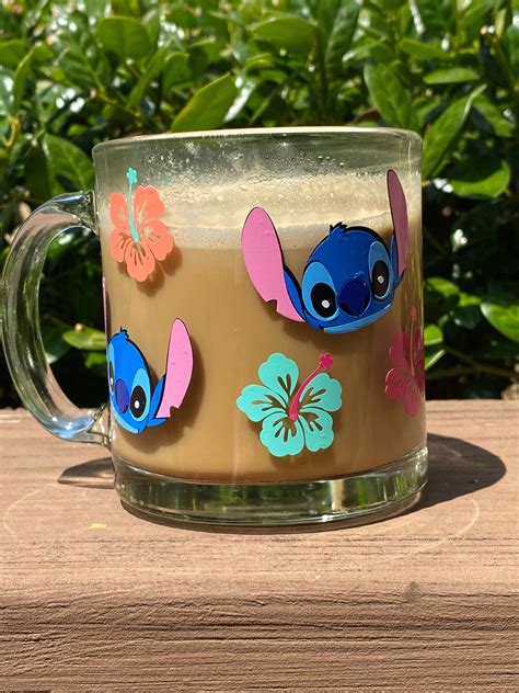 Stitch Glass Mug, Lilo and Stitch Glass Mug, Ohana Mug, 13oz Coffee Mug ...