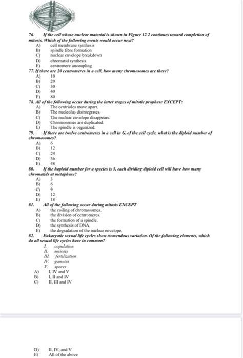 Solved 76 If The Cell Whose Nuclear Material Is Shown In Chegg