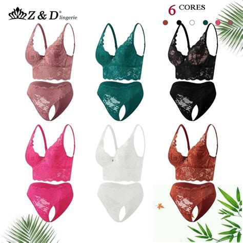 Lingerie Conjunto Aro Bojo E Renda Calcinha Fio Dental Shopee Brasil