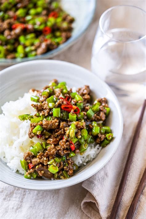 Gebratene grüne Bohnen mit Hackfleisch Colors of Food