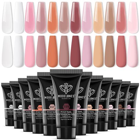 Amazon Modelones Poly Gel 12 Colors Nude Pink Natural All Seasons