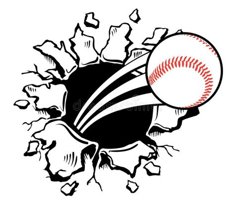 Baseball Busting Wall Stock Vector Illustration Of Burst 49002510