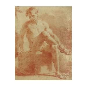 A Seated Male Nude Detail Pastel By Gaetano Gandolfi Fine Art America