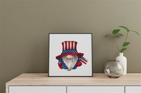 Patriotic 4th Of July Gnome Cross Stitch Patterns Pdfuncle Etsy