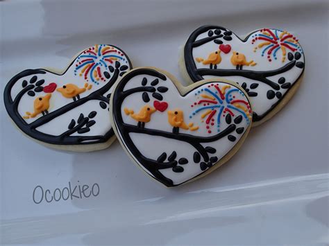 Fourth Of July Love Bird Cookies Bird Cookies Cute Cookies