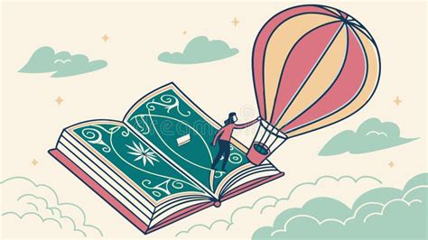 Hot Air Balloon With Book Adventure And Reading Imaginative Journey Vector Design Generative