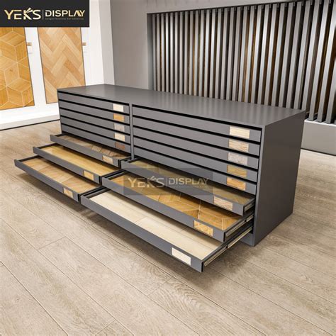 Drawer wood floor sample table top display rack exporter - Yeks