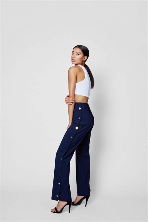 Zendaya Edit Popper Side Trouser Boohoo