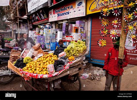 Food Vendors In The Public Market In Dehradun India Hawk Their