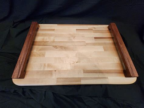 Hard Maple Butcher Block Walnut Inlayed Feet Handles Pics Of Custom
