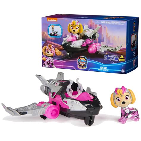 Paw Patrol The Mighty Movie Airplane Toy with Skye Mighty Pups Action ...