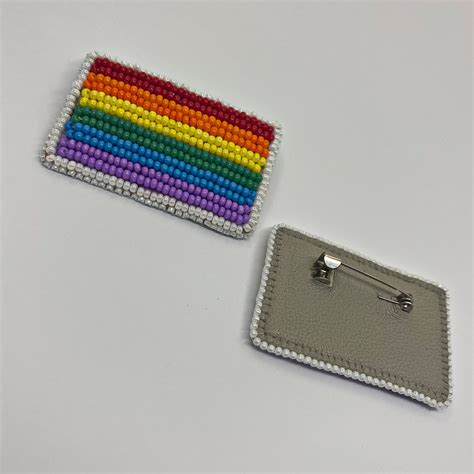 Gay Pride Flag Beaded Pin Badge Fashion Gift Jewellery Pin Etsy