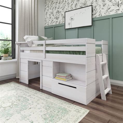 Buy Max Lily Loft Bed Twin Size Solid Wood Low Loft Bed With Storage