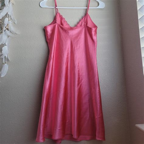 Hot Pink Slip Dress Size Small Fabric Depop