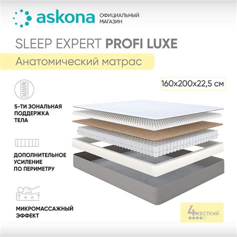 Матрас ASKONA Sleep Expert Profi Luxe, Независимые пружины, 160 ...