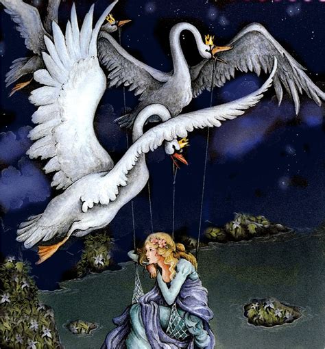 Дикие лебеди иллюстрации - 79 фото