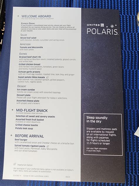 LHR - ORD menu : r/unitedairlines