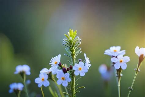 Premium Photo | A close up of flowers with the sun shining through the ...